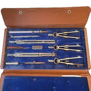 Vintage Charvos Drafting Set 1940s USA 10 Piece AS IS Read